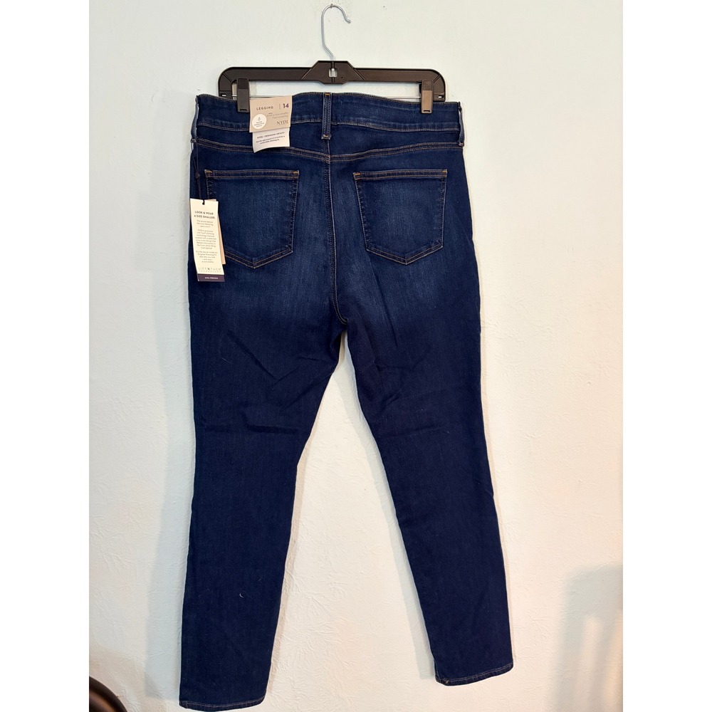 NYDJ Alina Legging 14 Dark Blue Denim Lift Tuck Skinny Jeans Classic Minimalist